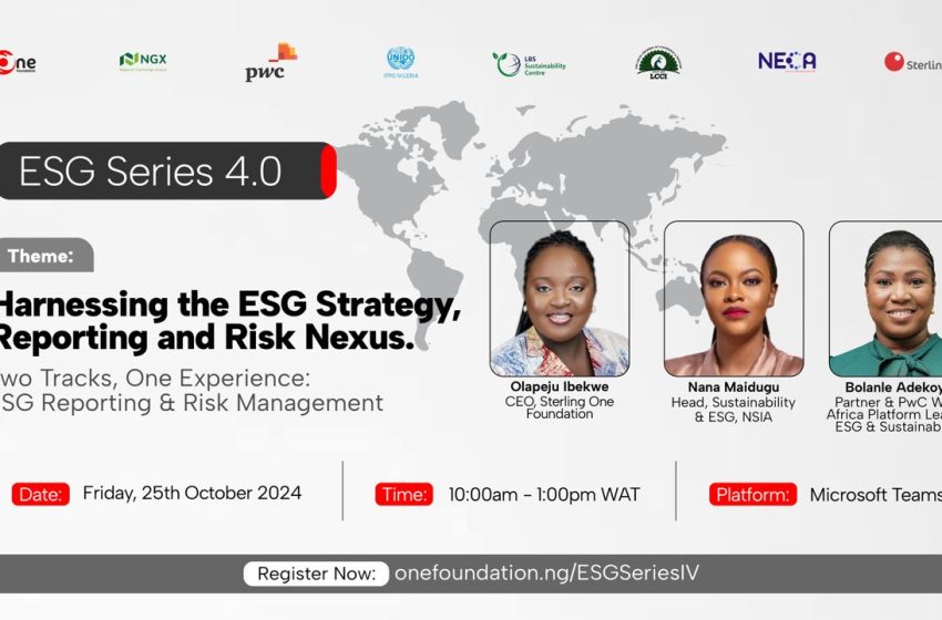  Sterling One Foundation, PwC, and Partners to Host ESG Series 4.0